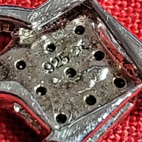 Black Pave Diamond Sterling Silver Pendant - Picture 5 of 8